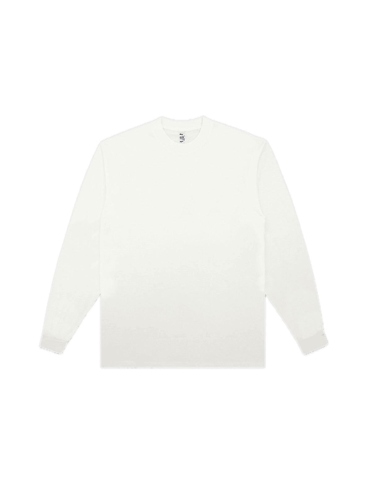 LA Apparel Long Sleeve Garment Dye Crewneck Shirt in Off White