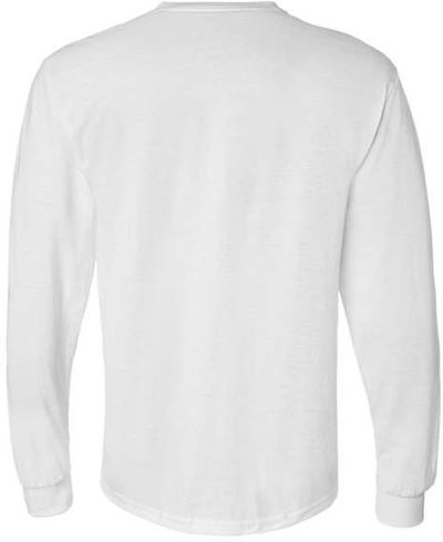 Am image of a Custom Gildan DryBlend Fifty Fifty Long Sleeve T Shirt in White!