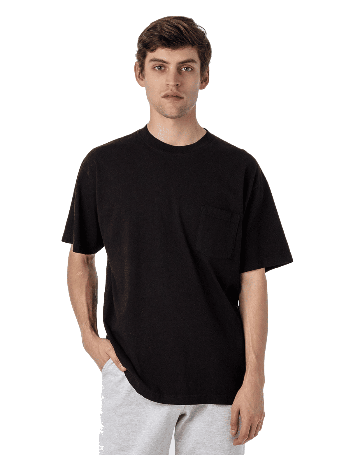 Los Angeles Apparel T Shirt With Pocket in Black
