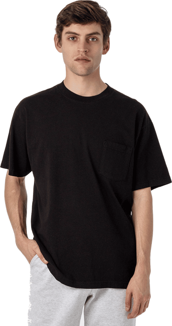 Am image of a Custom Los Angeles Apparel T Shirt With Pocket in Black!