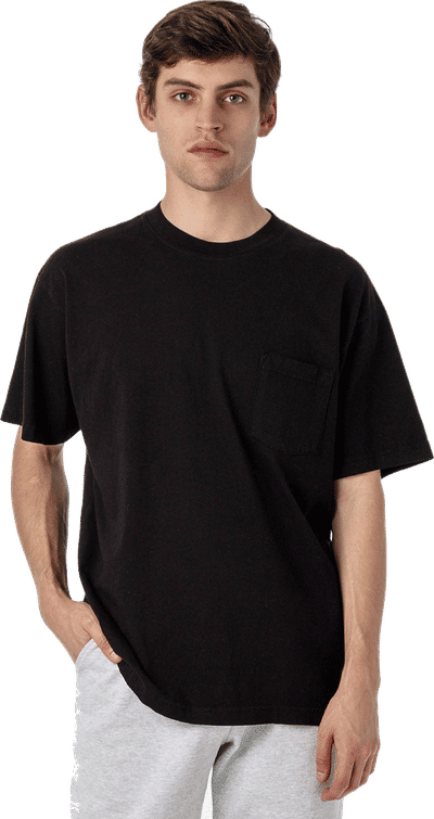 Am image of a Custom Los Angeles Apparel T Shirt With Pocket in Black!