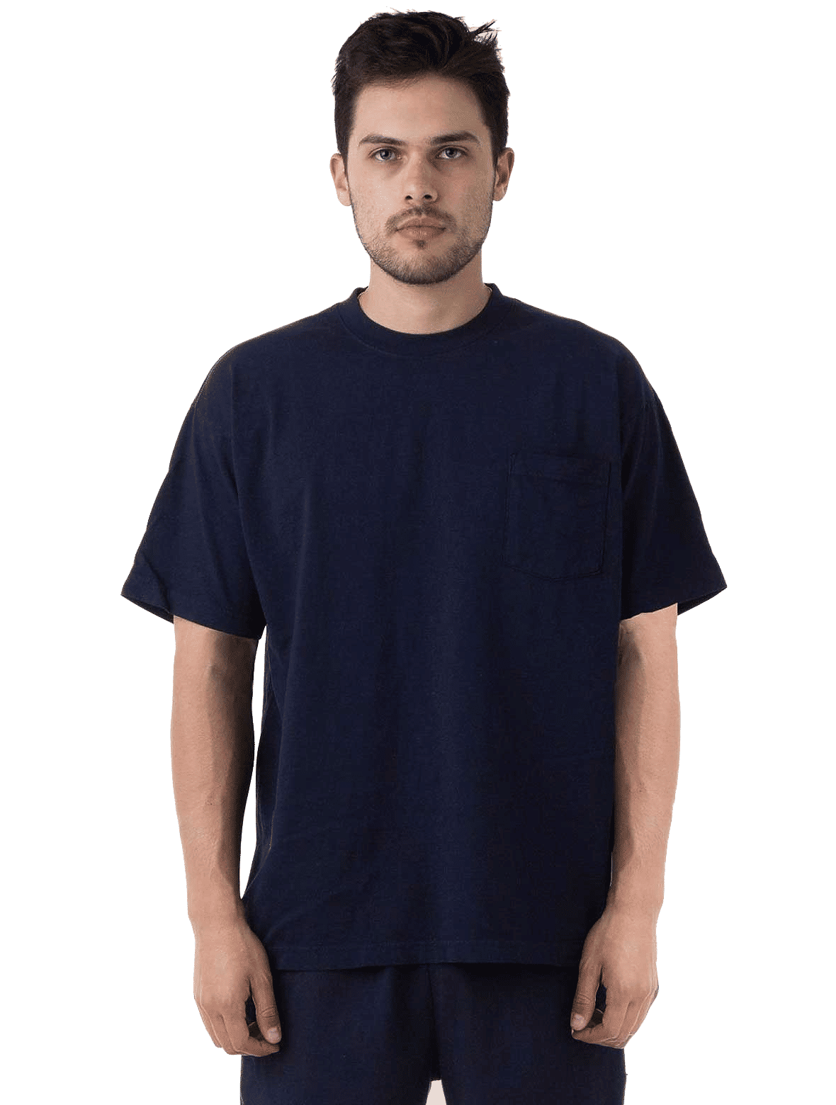 Los Angeles Apparel T Shirt With Pocket in Navy