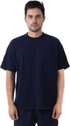 Am image of a Custom Los Angeles Apparel T Shirt With Pocket in Navy!