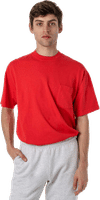 Am image of a Custom Los Angeles Apparel T Shirt With Pocket in Tomato!