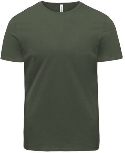Am image of a Custom Threadfast Unisex Ultimate Cotton T Shirt in Army Green!