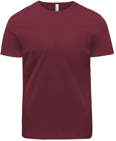 Am image of a Custom Threadfast Unisex Ultimate Cotton T Shirt in Burgundy!