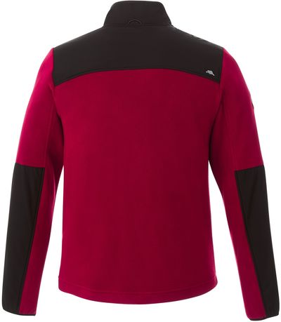 Am image of a Custom Roots73 Mens Briggspoint Micro Fleece Jacket in Dark Red/Black!