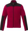Am image of a Custom Roots73 Mens Briggspoint Micro Fleece Jacket in Dark Red/Black!