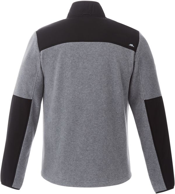 Am image of a Custom Roots73 Mens Briggspoint Micro Fleece Jacket in Charcoal Mix/Black!