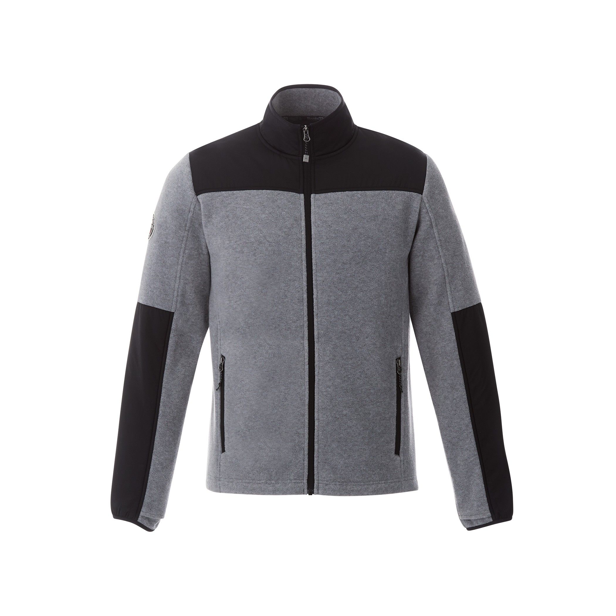 Roots73 Mens Briggspoint Micro Fleece Jacket in Charcoal Mix/Black