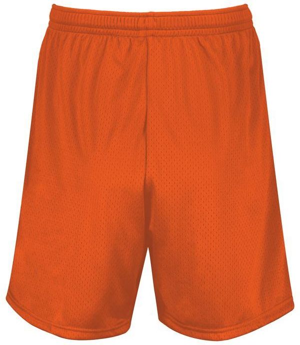 Am image of a Custom Augusta 7 Inch Modified Mesh Shorts in Orange!