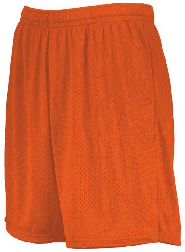 Am image of a Custom Augusta 7 Inch Modified Mesh Shorts in Orange!