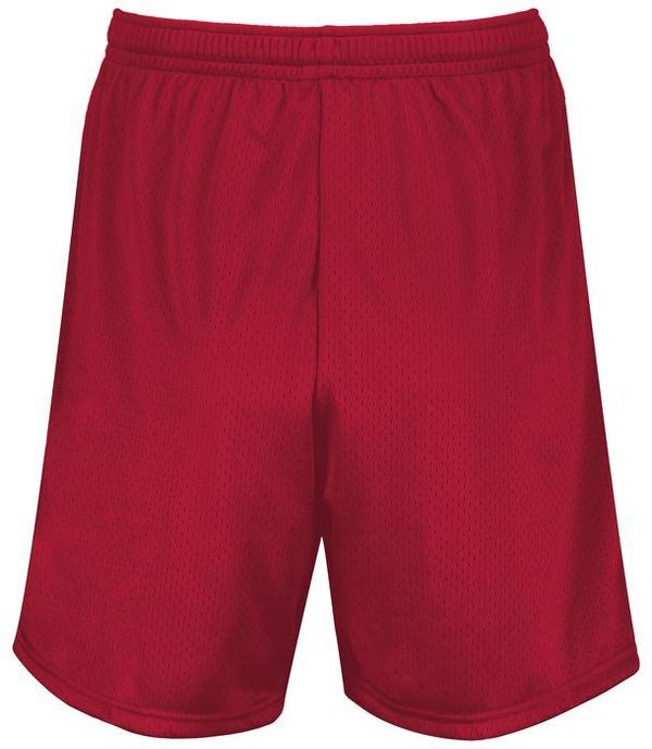Am image of a Custom Augusta 7 Inch Modified Mesh Shorts in Scarlet!