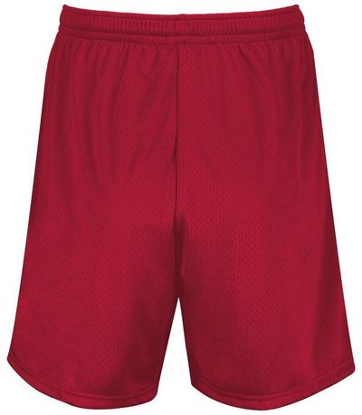 Am image of a Custom Augusta 7 Inch Modified Mesh Shorts in Scarlet!