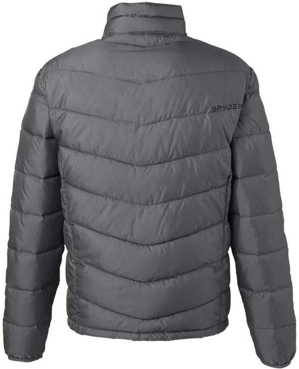 Am image of a Custom Spyder Men's Pelmo Insulated Puffer Jacket in Polar/Black!