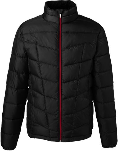 Am image of a Custom Spyder Men's Pelmo Insulated Puffer Jacket in Black/Red!