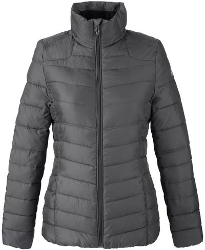 Am image of a Custom Spyder Ladies' Insulated Puffer Jacket in Polar/ Alloy!
