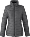 Am image of a Custom Spyder Ladies' Insulated Puffer Jacket in Polar/ Alloy!