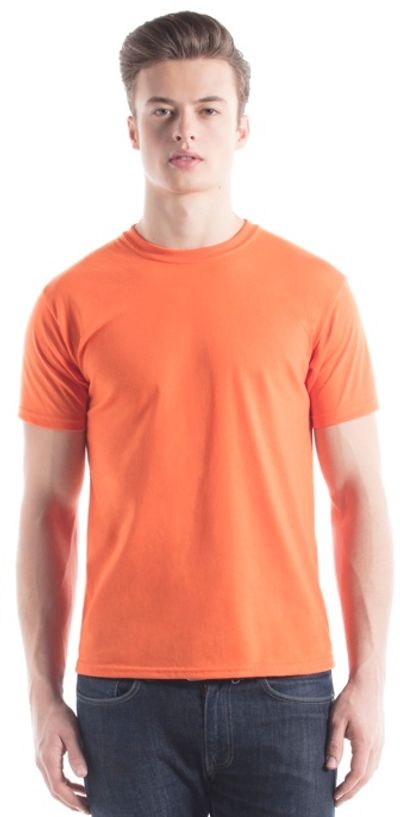 Am image of a Custom Jerico Fine Jersey TShirt in Orange!