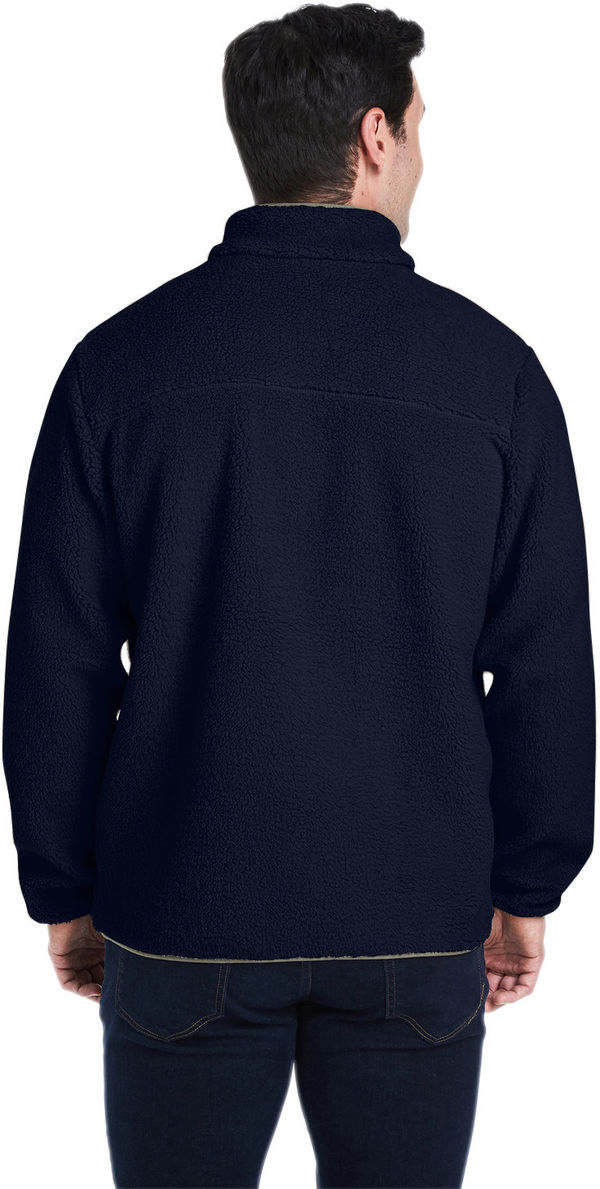 Am image of a Custom Columbia Men's Rugged Ridge™ II Sherpa Full Zip Fleece Jacket in Collegiate Navy!