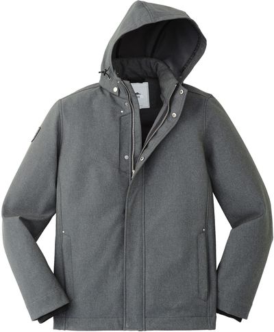 Am image of a Custom Roots73 Mens Elkpoint Softshell in Dark Charcoal Mix!