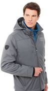 Am image of a Custom Roots73 Northlake Insulated Softshell Jacket in charcoal!
