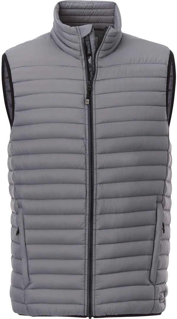 Am image of a Custom Roots73 Mens Eaglecove Down Vest in Quarry!