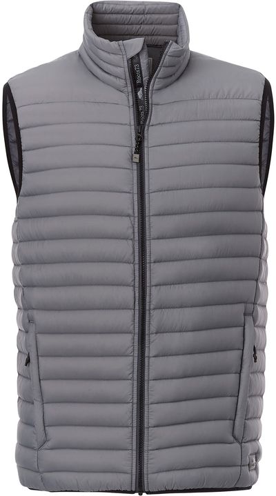 Am image of a Custom Roots73 Mens Eaglecove Down Vest in Quarry!