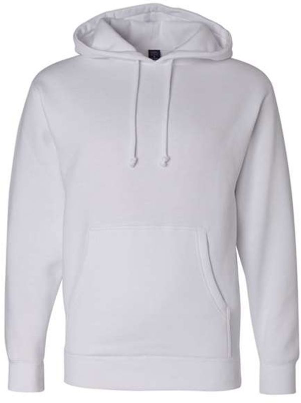 Am image of a Custom Independent Trading Co. Heavyweight Hooded Sweatshirt in White!