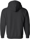 Am image of a Custom Gildan Heavy Blend Full Zip Hooded Sweatshirt in Black!