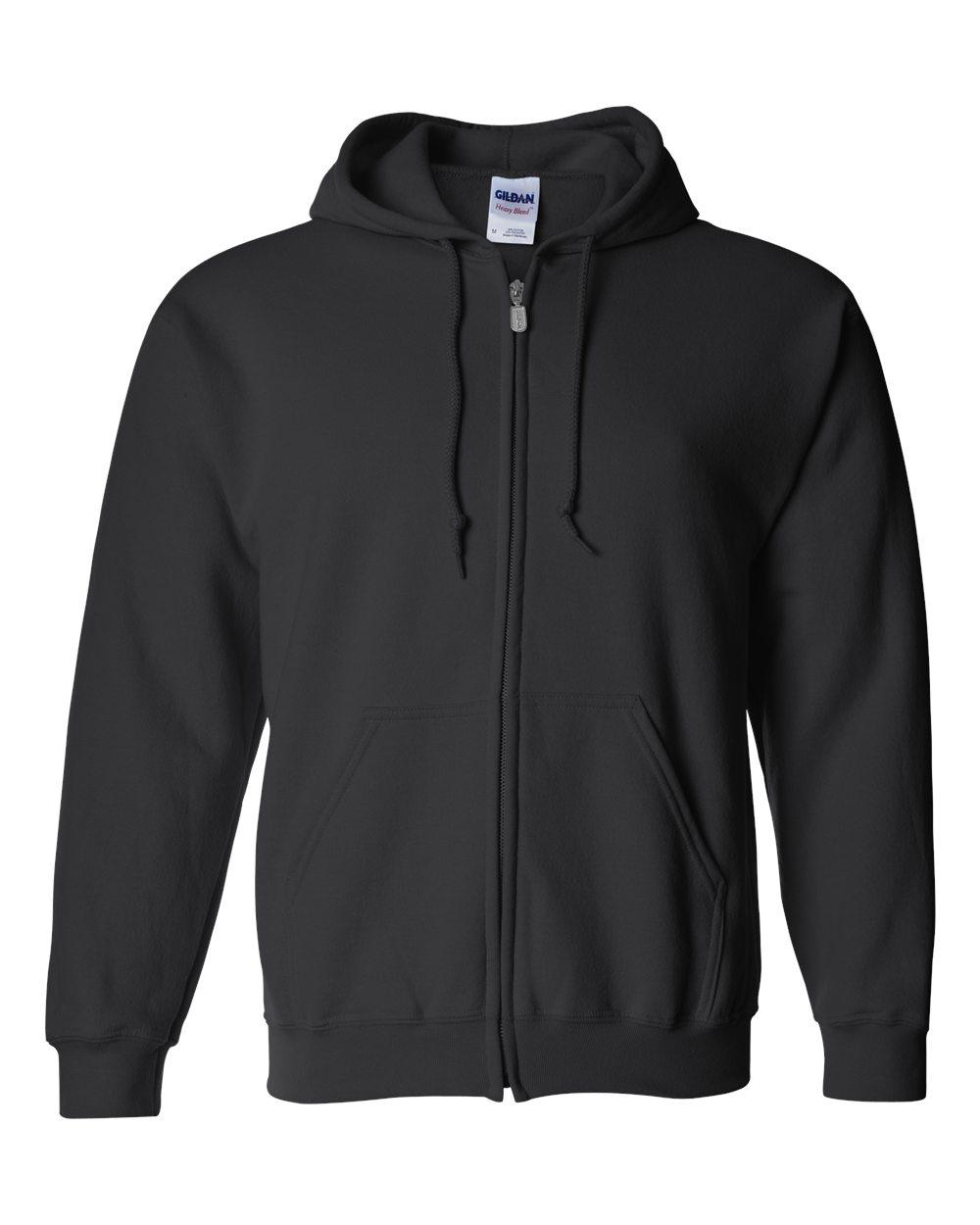 Gildan Heavy Blend Full Zip Hooded Sweatshirt in Black