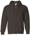 Am image of a Custom Gildan Heavy Blend Full Zip Hooded Sweatshirt in Dark Chocolate!