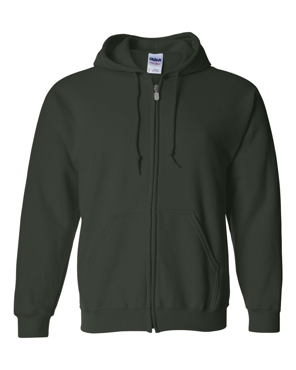 Gildan Heavy Blend Full Zip Hooded Sweatshirt in Forest Green
