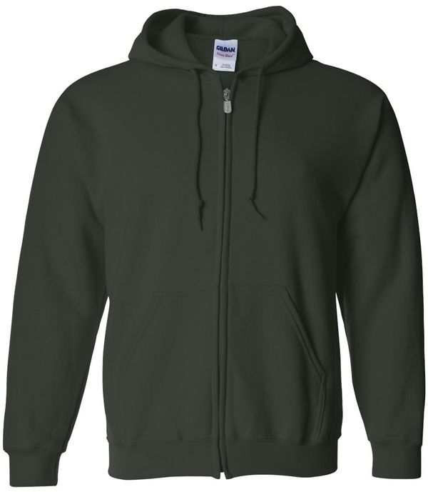 An image of a Custom Gildan Heavy Blend Full Zip Hooded Sweatshirt in Forest Green!