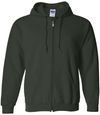 An image of a Custom Gildan Heavy Blend Full Zip Hooded Sweatshirt in Forest Green!