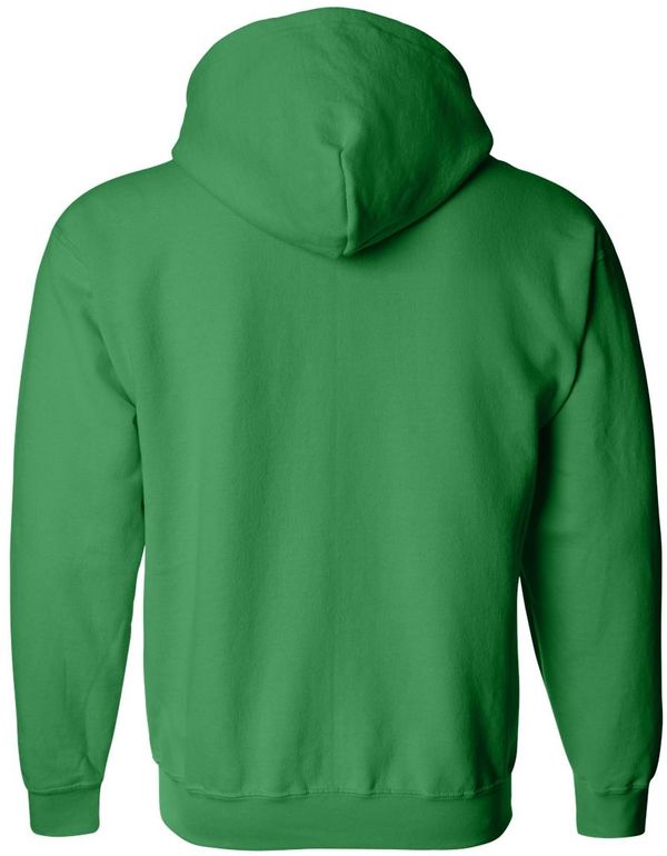 Am image of a Custom Gildan Heavy Blend Full Zip Hooded Sweatshirt in Irish Green!
