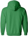 Am image of a Custom Gildan Heavy Blend Full Zip Hooded Sweatshirt in Irish Green!