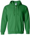 Am image of a Custom Gildan Heavy Blend Full Zip Hooded Sweatshirt in Irish Green!