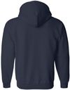 Am image of a Custom Gildan Heavy Blend Full Zip Hooded Sweatshirt in Navy!
