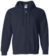 Am image of a Custom Gildan Heavy Blend Full Zip Hooded Sweatshirt in Navy!
