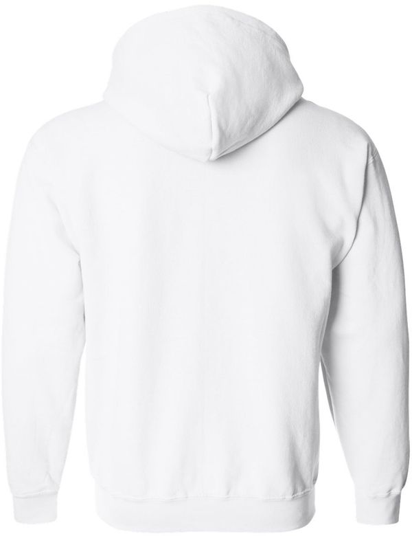 Am image of a Custom Gildan Heavy Blend Full Zip Hooded Sweatshirt in White!