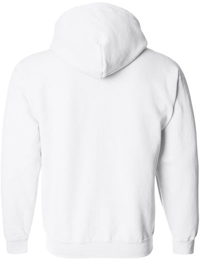 Am image of a Custom Gildan Heavy Blend Full Zip Hooded Sweatshirt in White!