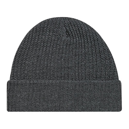 Acrylic Cuff Toque Chunky Waffle Knit in Dark Grey