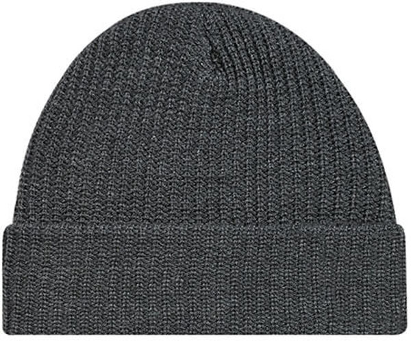 Am image of a Custom Acrylic Cuff Toque Chunky Waffle Knit in Dark Grey!