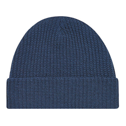 Acrylic Cuff Toque Chunky Waffle Knit in Navy