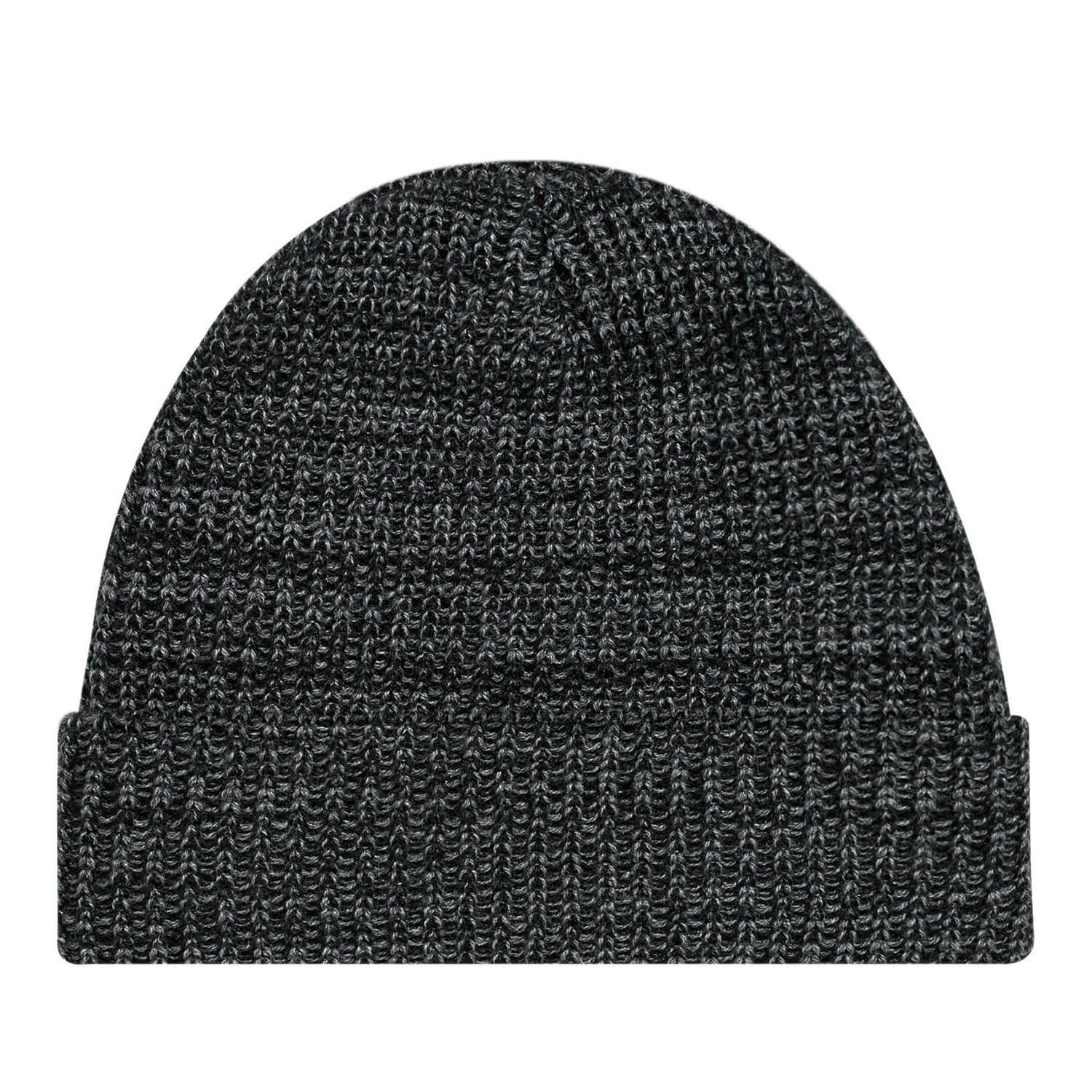 AJM Chunky Acrylic Cuff Toque in Black/Dark Grey