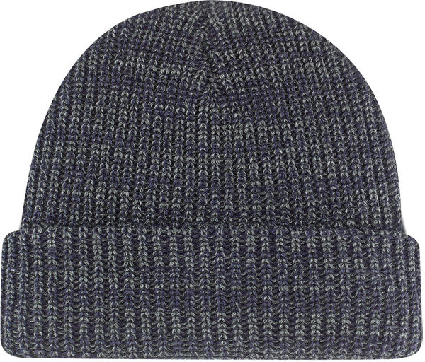 Am image of a Custom AJM Chunky Acrylic Cuff Toque in Navy/Dark Grey!