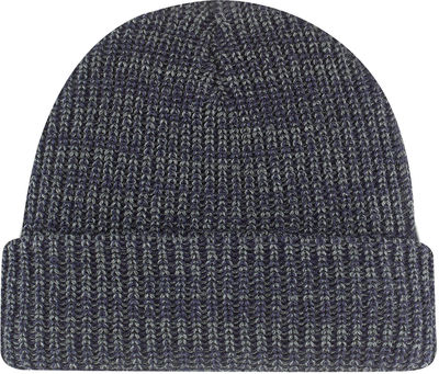 Am image of a Custom AJM Chunky Acrylic Cuff Toque in Navy/Dark Grey!