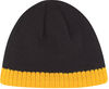 Am image of a Custom AJM Acrylic Stripe Micro Fleece Board Toque in Black/Gold!