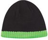 Am image of a Custom AJM Acrylic Stripe Micro Fleece Board Toque in Black/Neon Green!